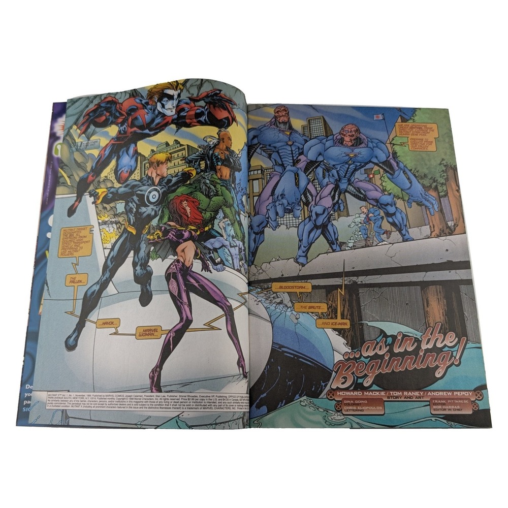 Mutant X 1 1998 Marvel Comics Havok Tom Raney Wraparound Cover Direct Edition - Picture 4 of 6
